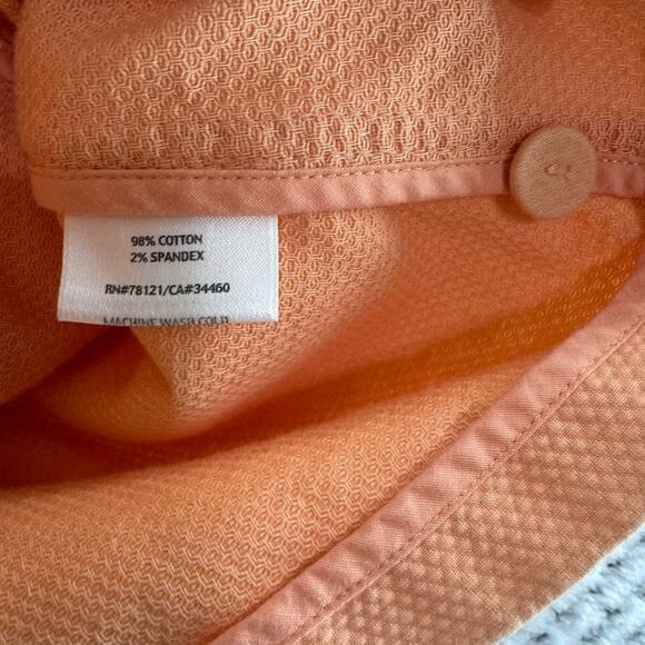 Eileen Fisher Jacket Womens S Orange Cotton Textured Lightweight Button Front - Picture 12 of 13